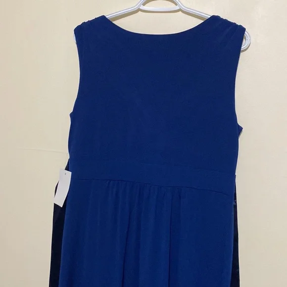 Angel Maternity Dark Navy Maternity Evening Maxi Dress Sleeveless  L - Picture 7 of 13